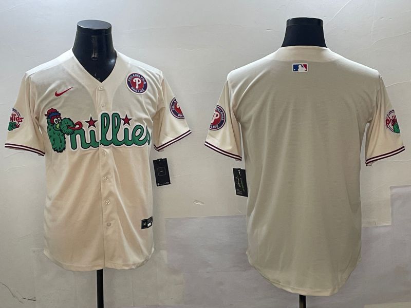 Men Philadelphia Phillies Blank Cream Three generations Joint Name Game 2025 Nike MLB Jersey style 2